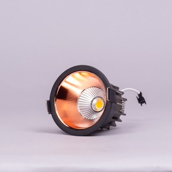 Skip to the end of the images gallery Skip to the beginning of the images gallery Product Dimensions Dimension image Zenith- 12W Black/Rose Gold (3000K, 36° Beam Angle) Recess LED COB Downlights (DL01-10840)